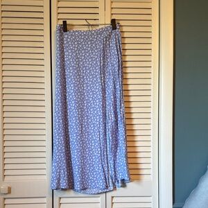& Other Stories Blue Floral Midi Skirt